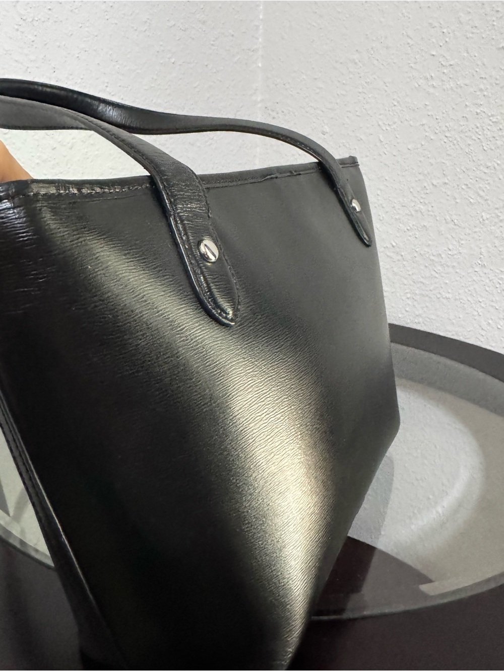 Lauren Ralph Lauren Black Leather Tote Bag - Picture 5 of 15